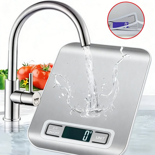 Digital Kitchen Scale β 5kg/10kg | 1g Precision, LED Display & Stainless Steel Platform