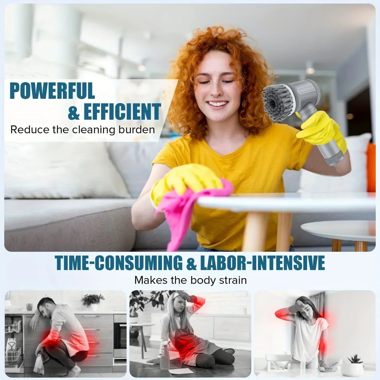 🧽 Electric Spin Scrubber – Clean Faster, Deeper, Without Effort!