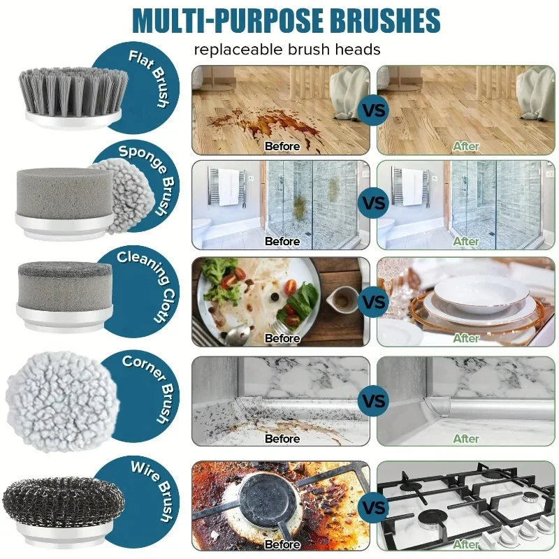 🧽 Electric Spin Scrubber – Clean Faster, Deeper, Without Effort!
