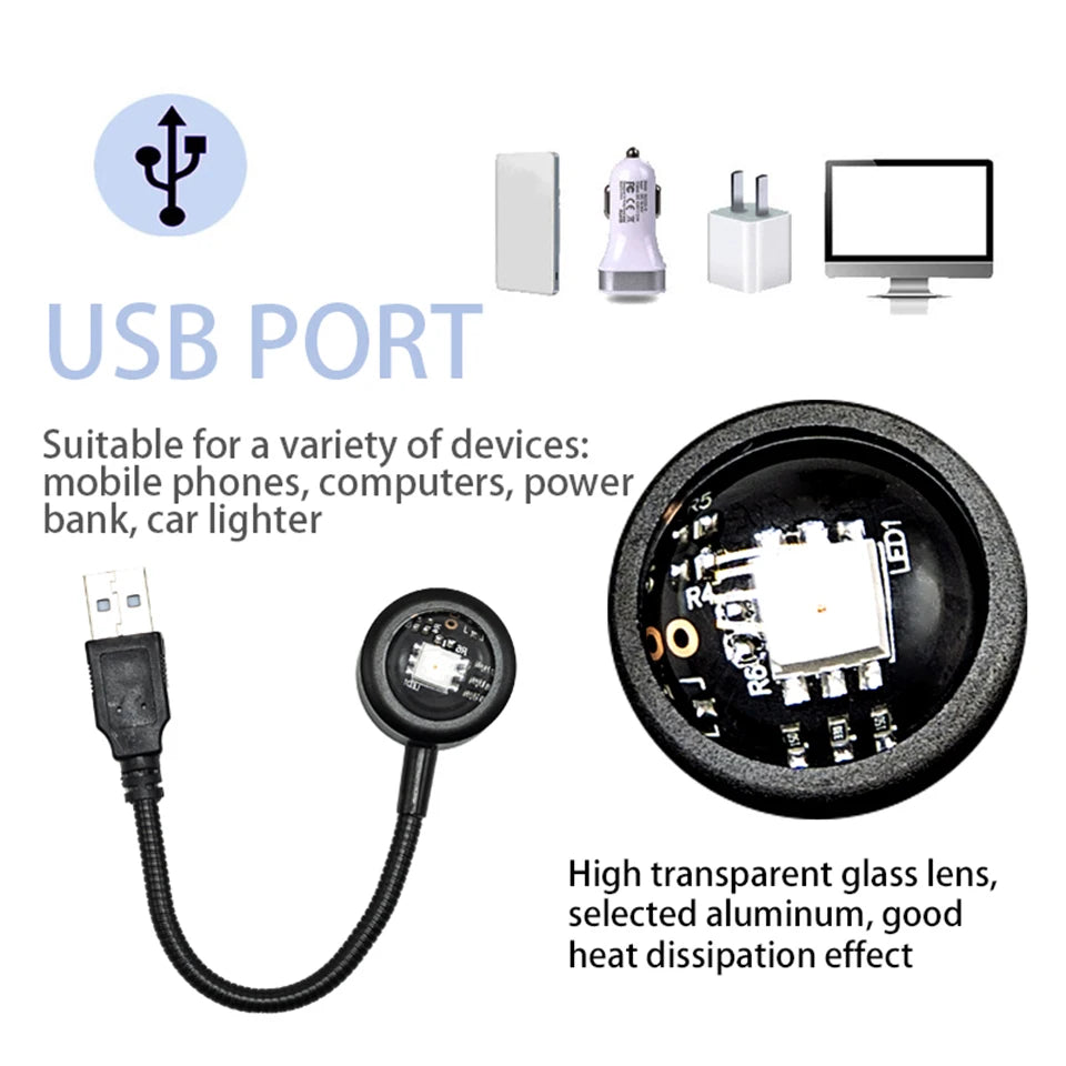 LED Sunset Lamp – USB Night Light Projector | Mood Lighting for Bedroom, Living Room & Photography