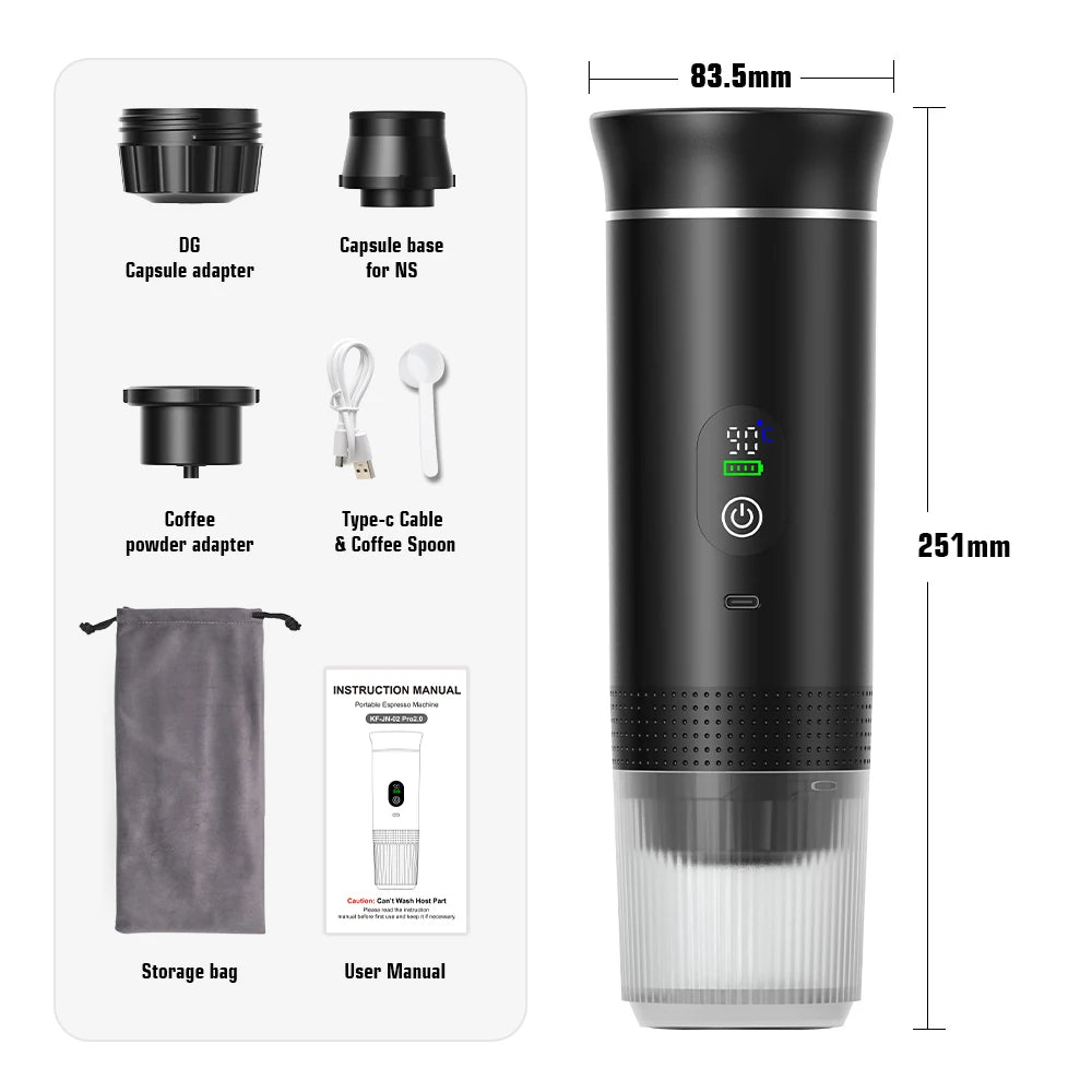 ☕ Wireless Portable Espresso Machine – Brew Rich Espresso Anytime, Anywhere