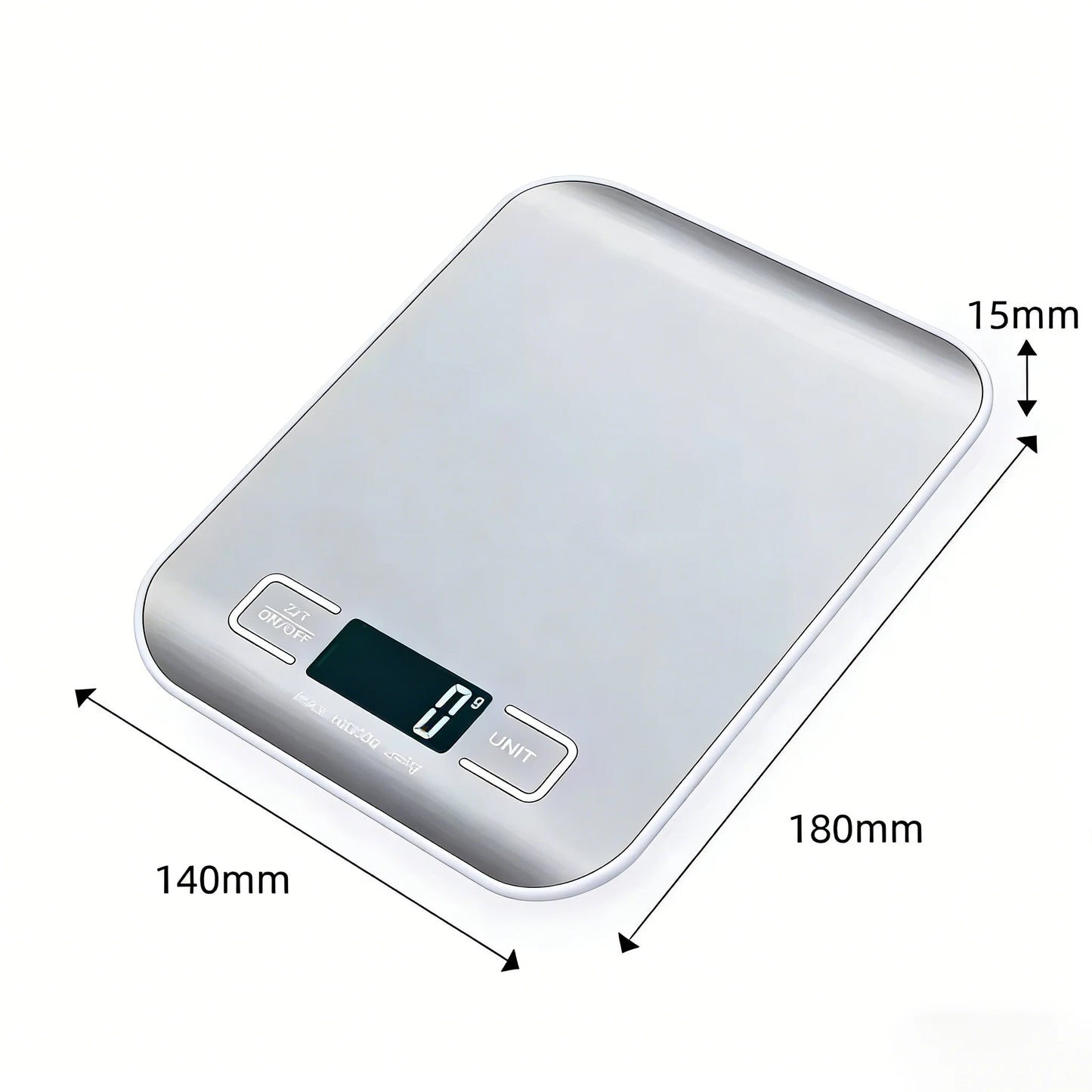 Digital Kitchen Scale – 5kg/10kg | 1g Precision, LED Display & Stainless Steel Platform