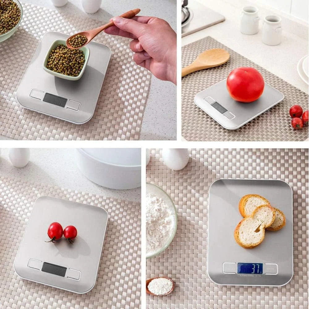 Digital Kitchen Scale – 5kg/10kg | 1g Precision, LED Display & Stainless Steel Platform