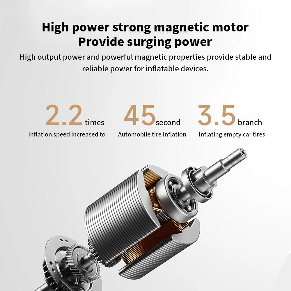 🚗 Smart Portable Air Compressor – Cordless Tire Inflator with Digital Pressure Display