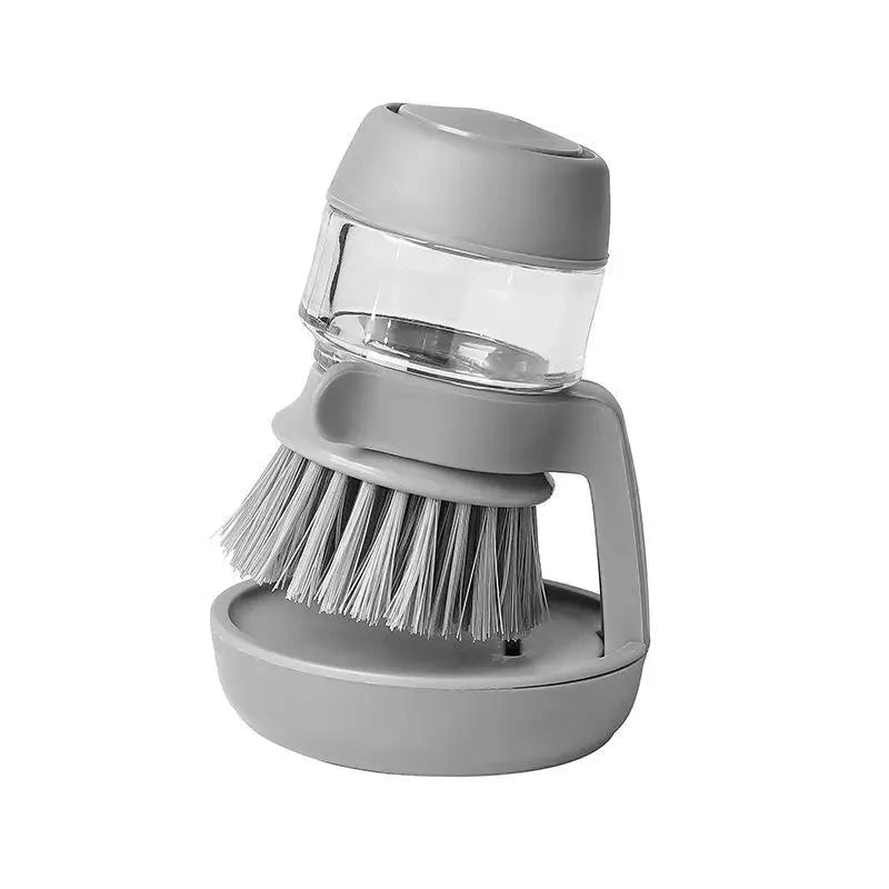 🧽 Soap Dispensing Dish Brush – Scrub Tough Grease with Less Effort