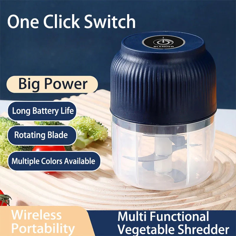 Mini Electric Food Chopper – 250ml USB Rechargeable | Garlic, Onion & Vegetable Crusher