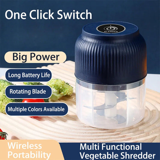 Mini Electric Food Chopper – 250ml USB Rechargeable | Garlic, Onion & Vegetable Crusher