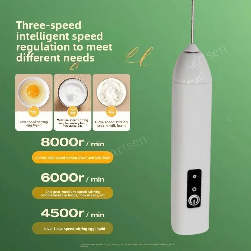 Wireless Milk Frother – USB-C Rechargeable | 7000RPM Handheld Whisk for Coffee, Latte & Cappuccino