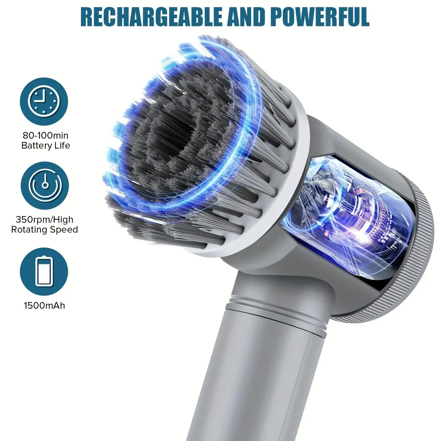 🧽 Electric Spin Scrubber – Clean Faster, Deeper, Without Effort!