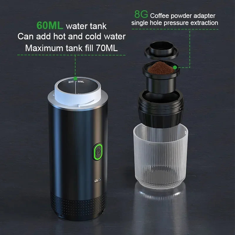 ☕ Wireless Portable Espresso Machine – Brew Rich Espresso Anytime, Anywhere