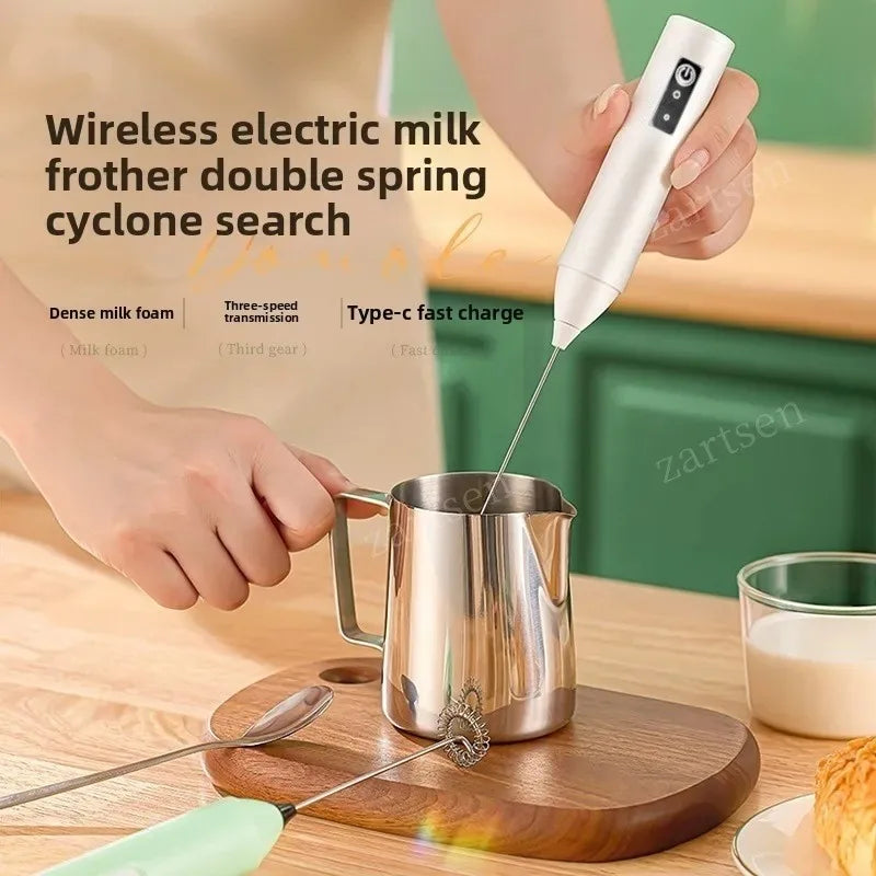 Wireless Milk Frother – USB-C Rechargeable | 7000RPM Handheld Whisk for Coffee, Latte & Cappuccino